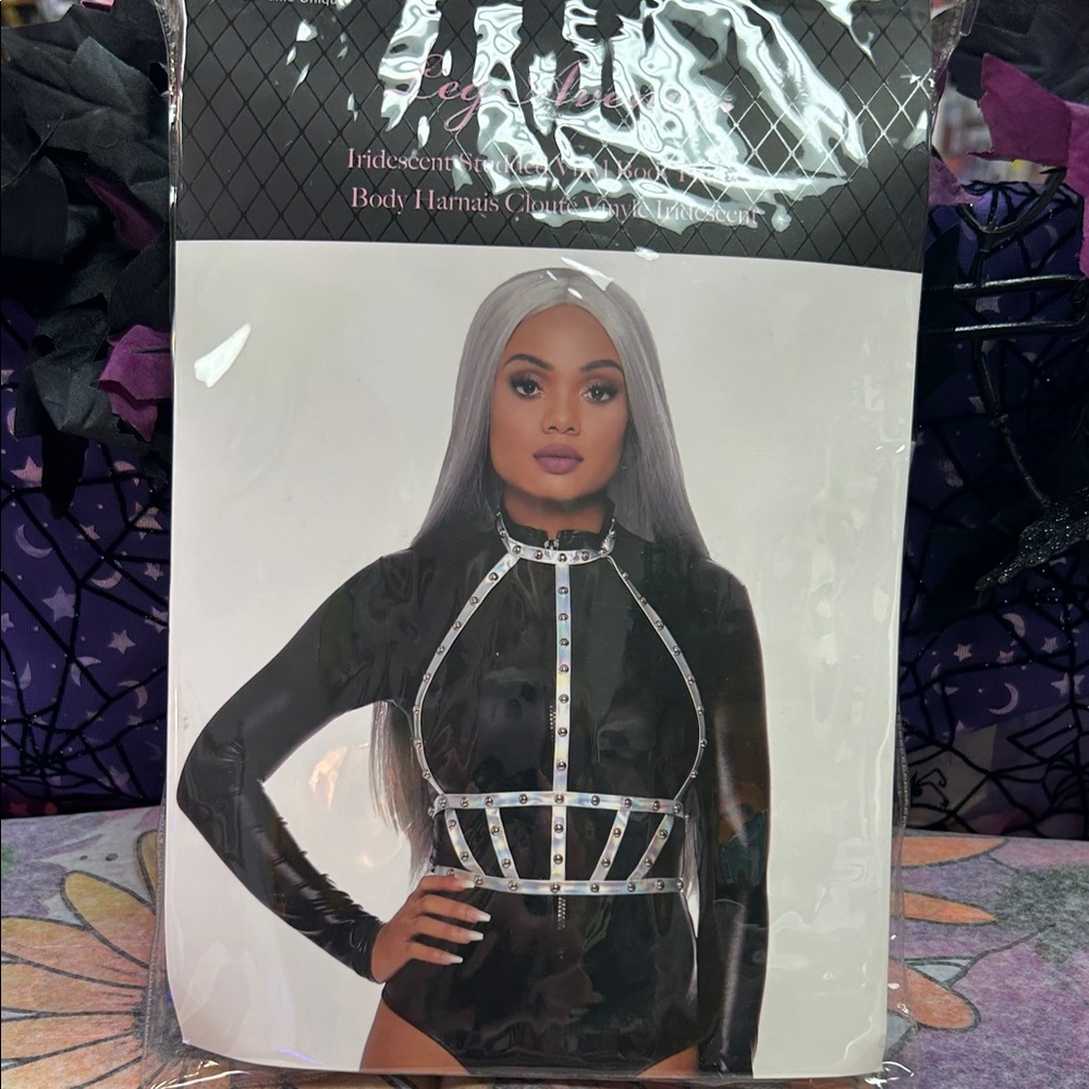 Leg Avenue Black and Iridescent Harness